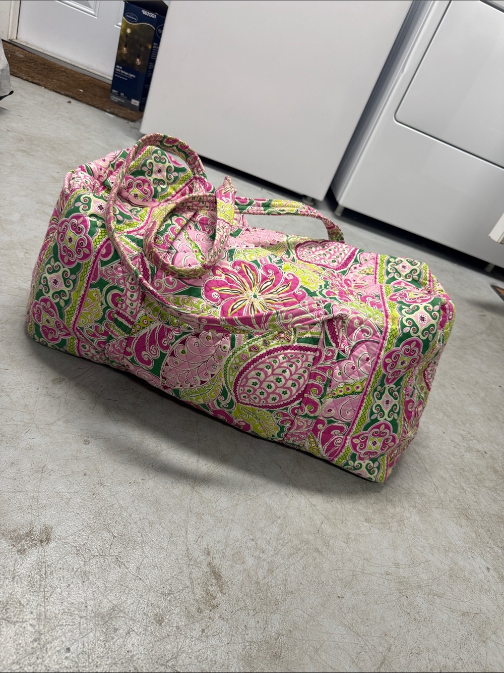 Quilted Pink Paisley Weekender Bag Large VERA BRADLEY Duffle Bag Travel